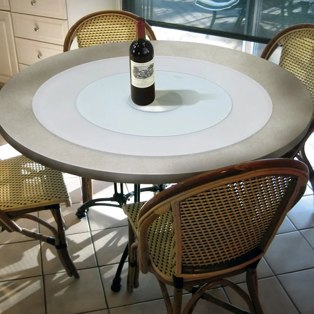 Bymaocar 27.56in Tempered Glass Turntable Clear Dining Round Table