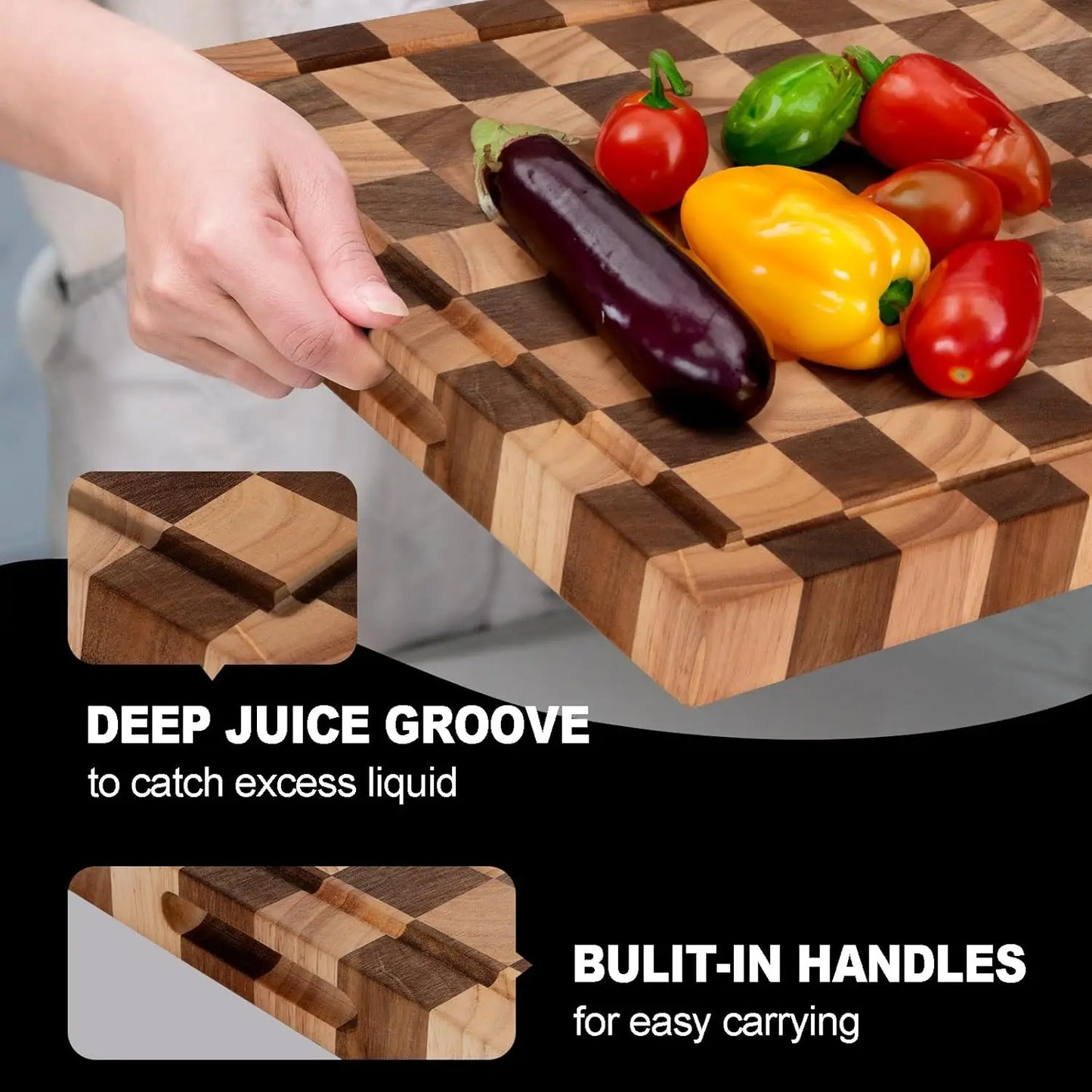 Wood Cutting Board 20 15 1.5 Inch