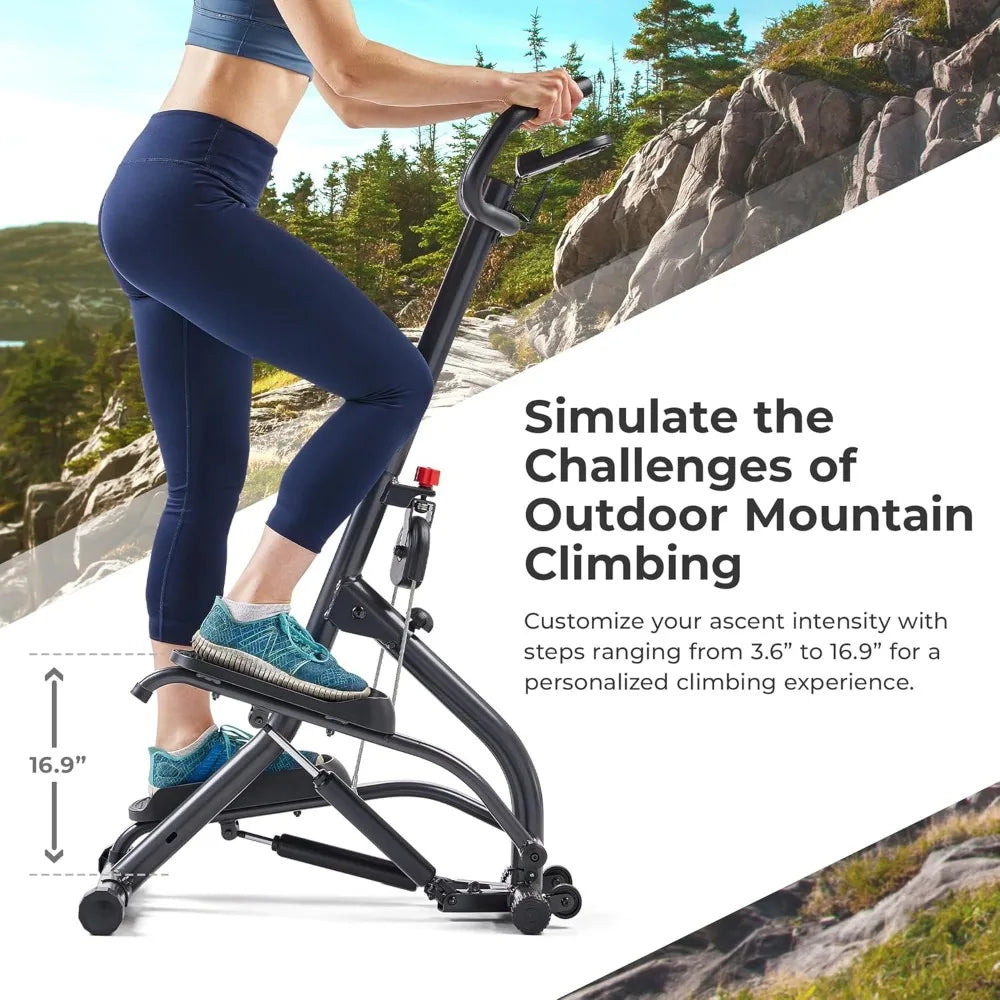 Stair Stepper w/Handlebar, Compact Height-Adjustable Machine
