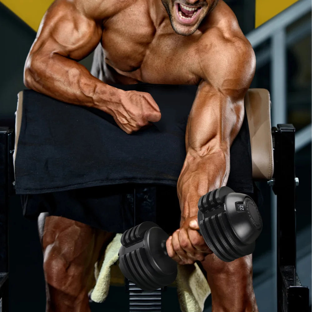 22LBS Adjustable Dumbbell Steel and Plastic Set
