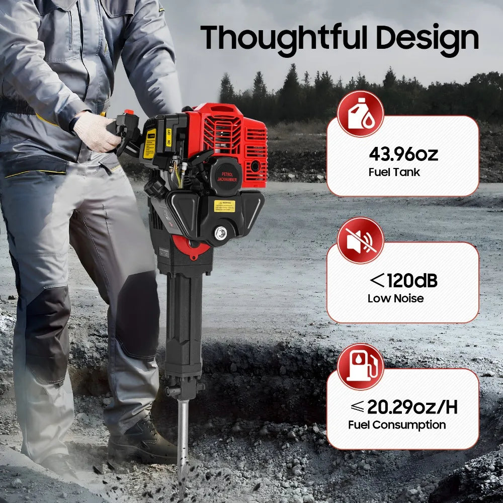 Handheld Trencher Digger Machine 2-Stroke 52CC Gas Powered