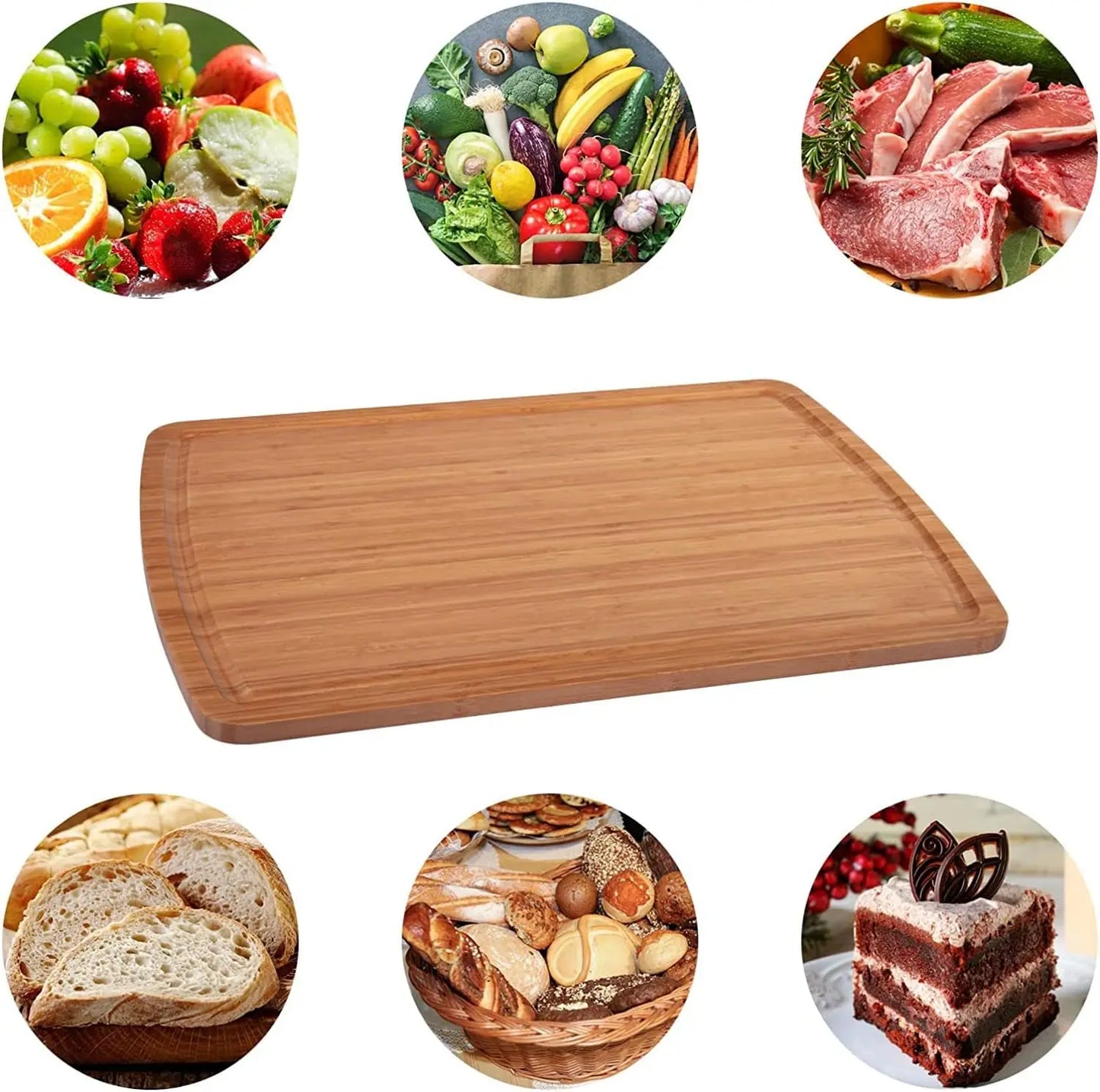 Extra Large Bamboo Wood Cutting Board 30 X 20 Inch