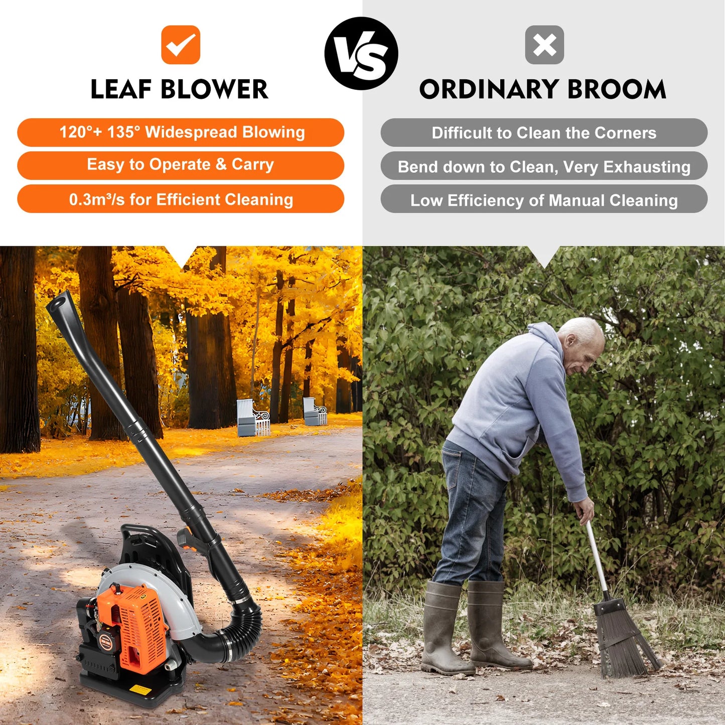 65CC 2 Stroke Petrol Backpack Leaf Air-cooled Blower