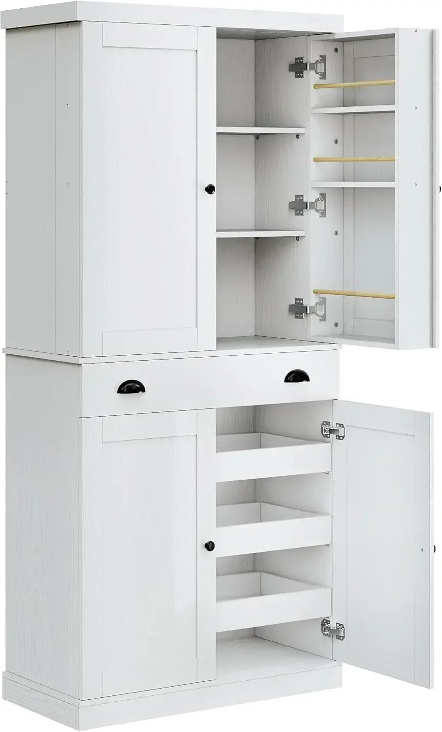 Kitchen Pantry Cabinet 72 Inch Height Freestanding Cupboard