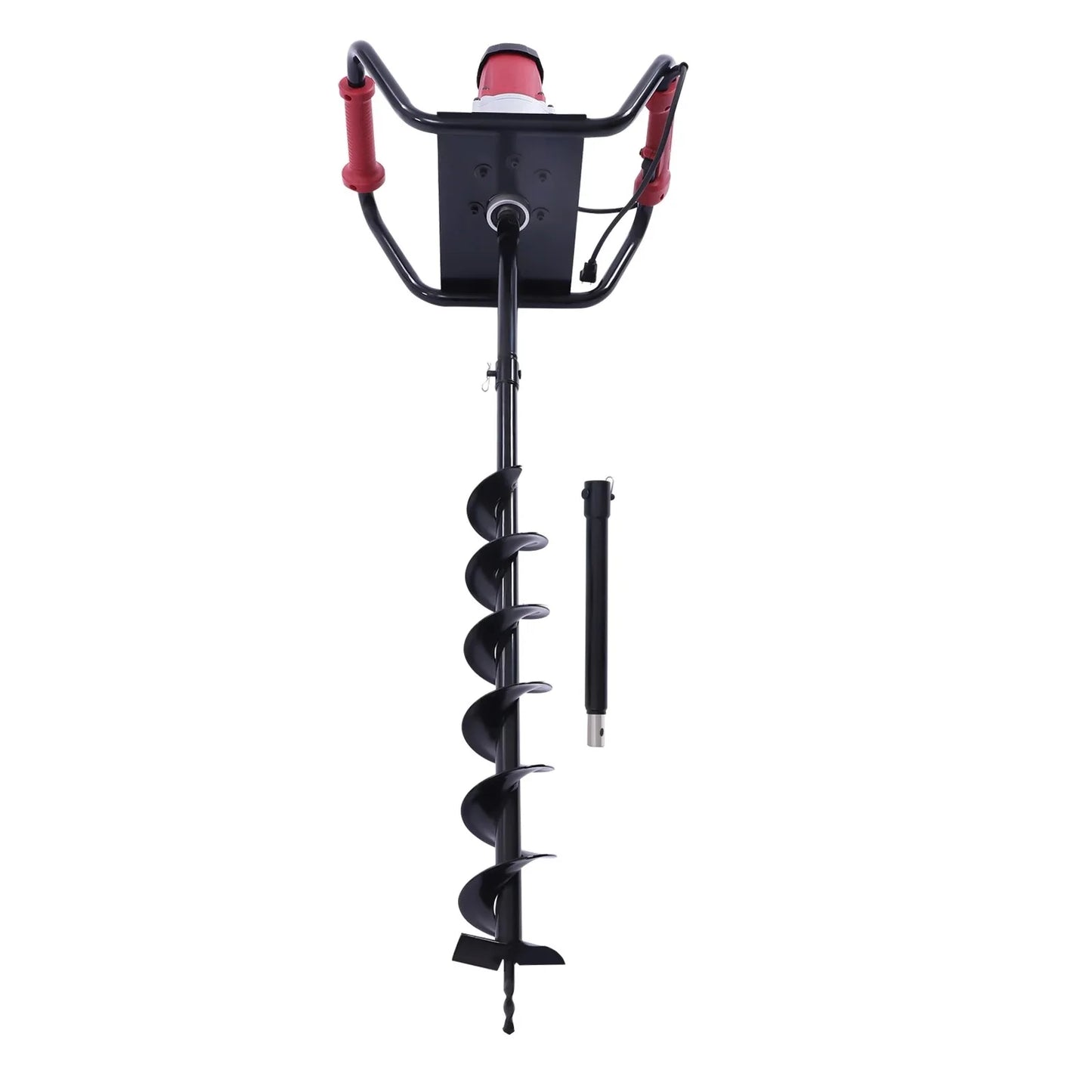 1500W Electric Post Hole Digger Plant Fence Ground Digging Drill Garden Borer Tools 1.6HP 200Rpm with 4" Bit and Extension Rod