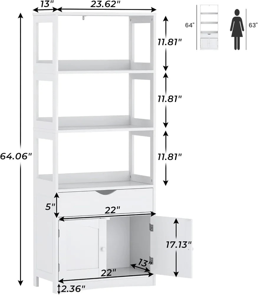 Kitchen Pantry Storage Cabinets Freestanding Tall 64''H Sideboard
