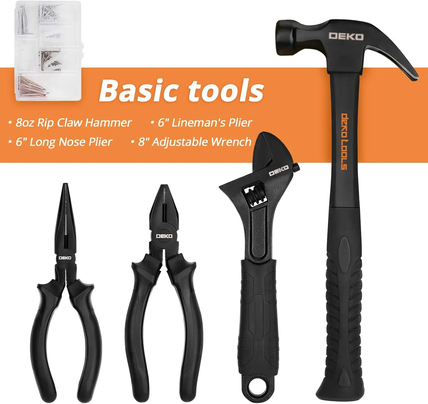 DEKO 218-Piece General Household Hand Tool kit