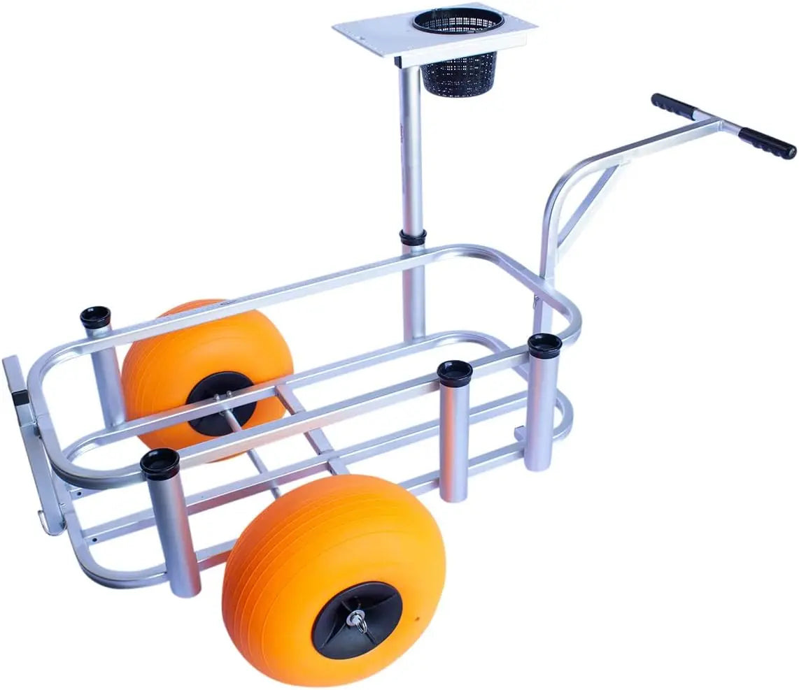 Angler's 303 Jr Fishing Cart with Poly Wheels Inflatable Poly Wheel Tires Designed To Work on Soft Sand