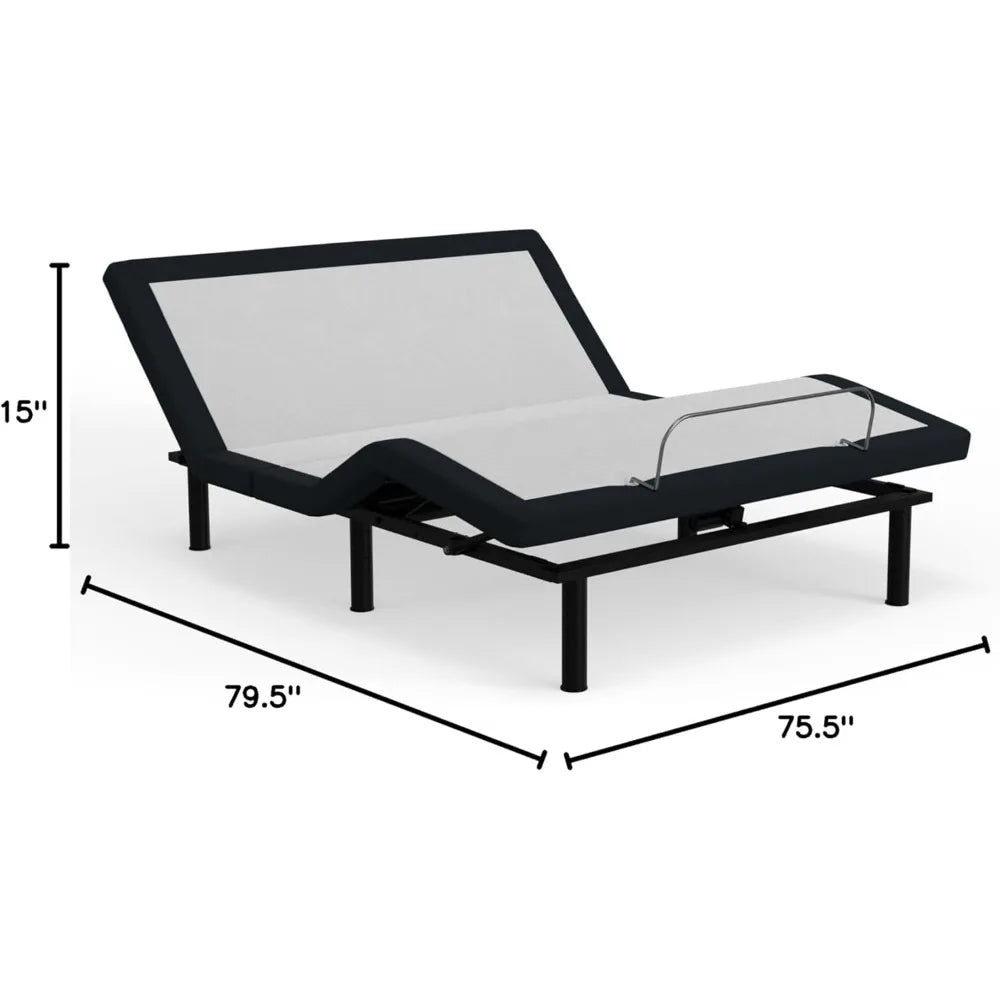Adjustable Bed Base Frame with Head and Foot Incline Wireless Remote Control