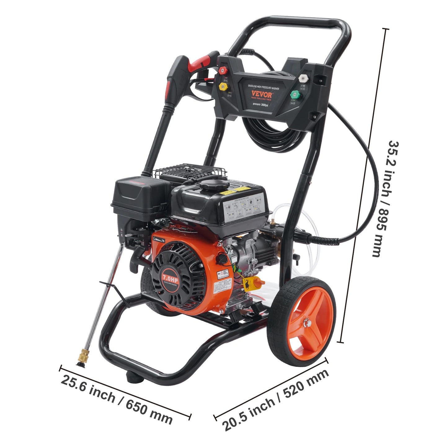 VEVOR Gas Pressure Washer 3600 PSI 2.6 GPM Gas Powered Pressure Washer
