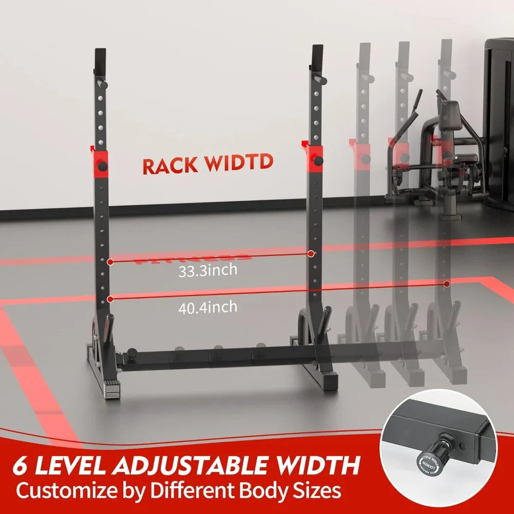 Bench Press 550 LBS Max Load Adjustable Squat Rack Stand