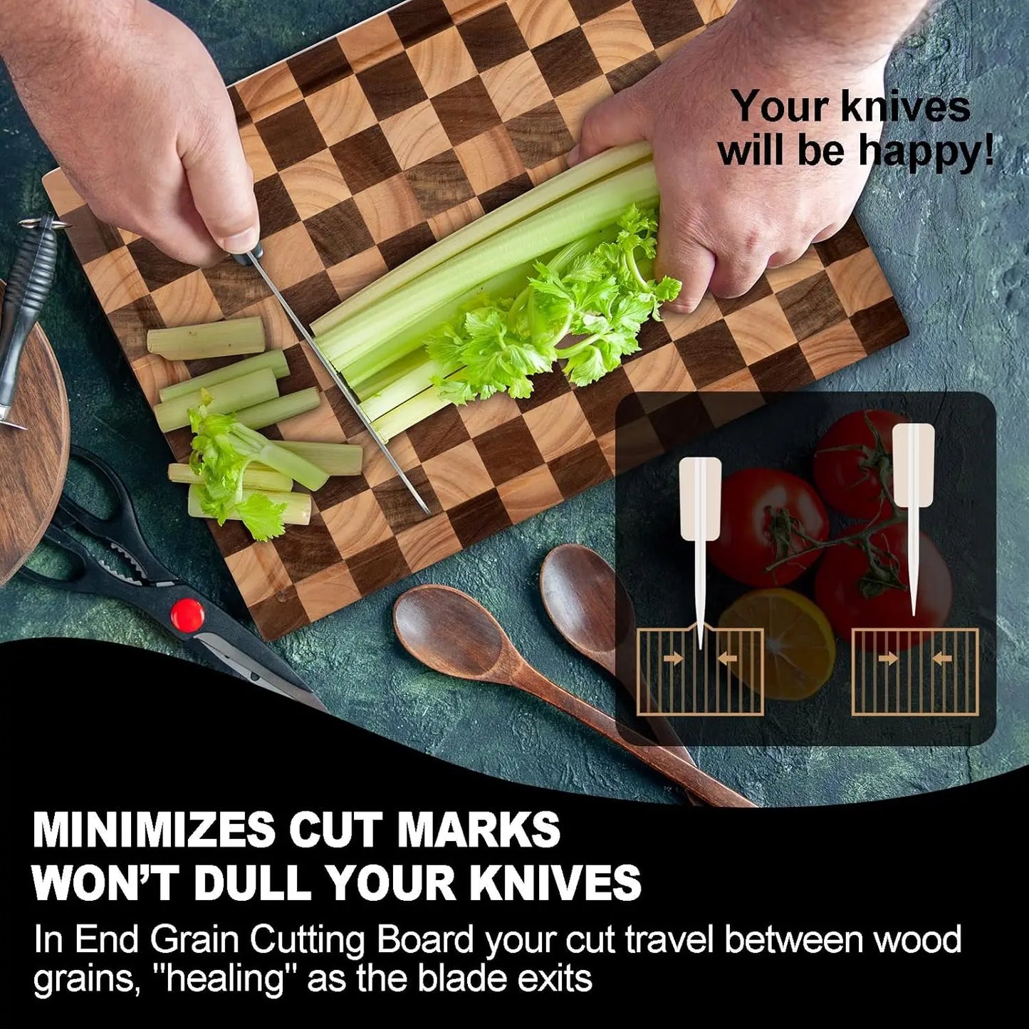 Wood Cutting Board 20 15 1.5 Inch
