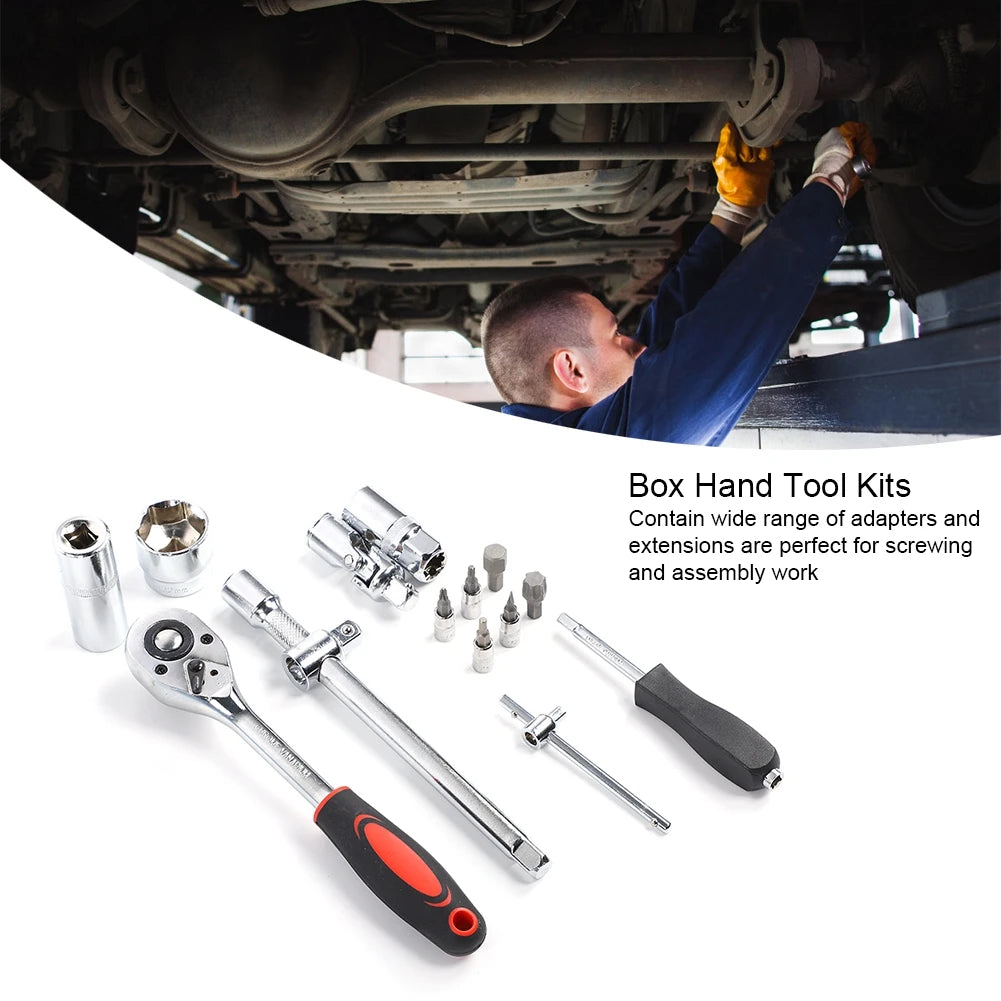 108Pcs Ratchet Wrench Set 1/4in 1/2in