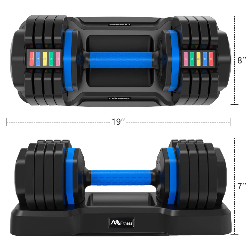 Adjustable Dumbbell - 55lb X2 Set of 2 Fast Adjust Fitness