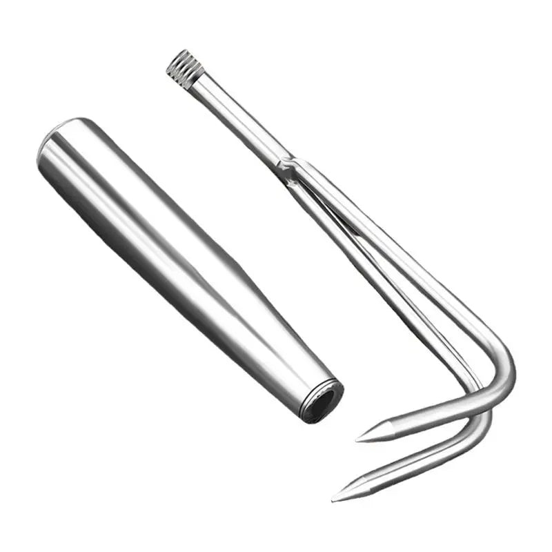 Small Two Claw Rake Stainless Steel Manual Garden Weeding Tool