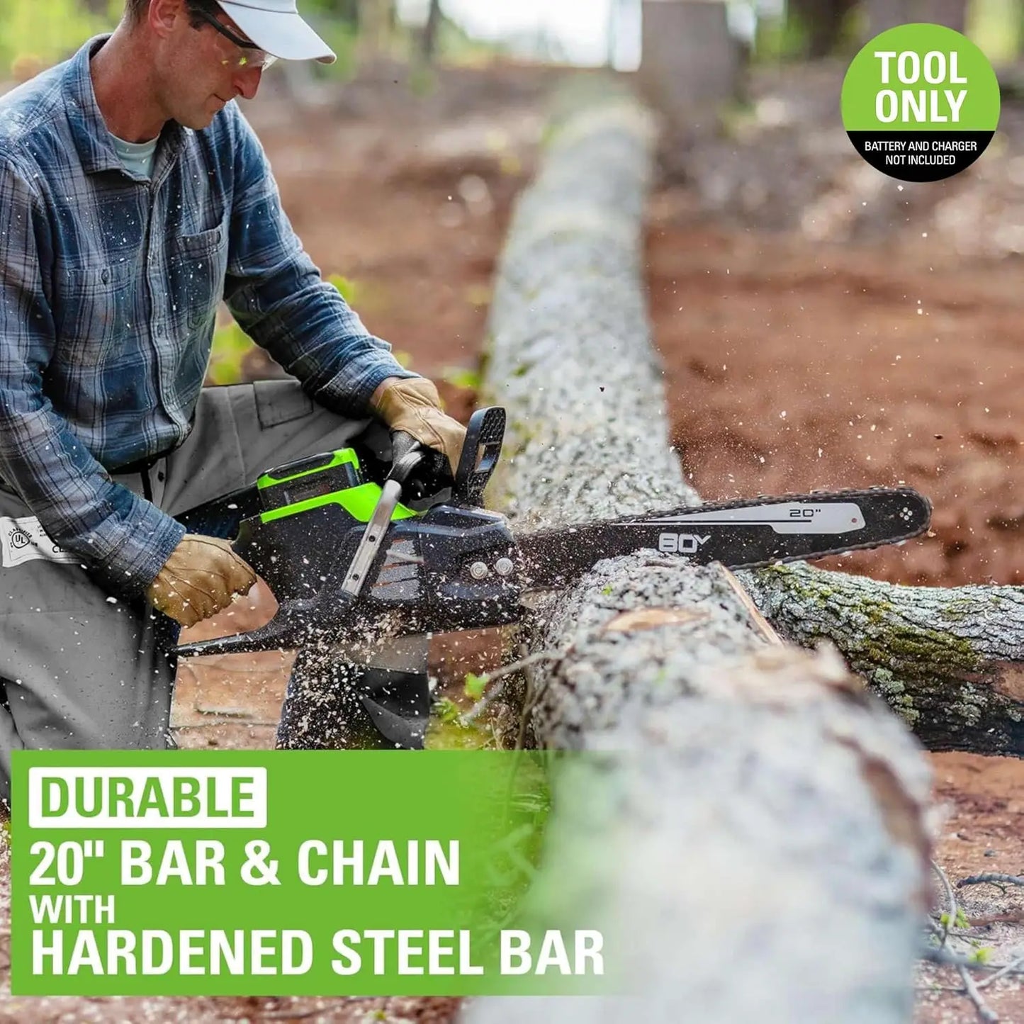 80V 20" Brushless Cordless Chainsaw