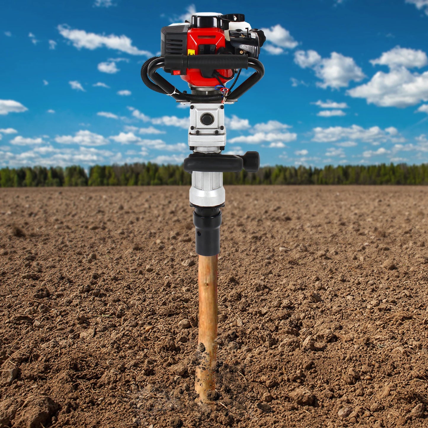 32.7cc Gas-Powered Post Driver, Gasoline Piling 2-Stroke Engine