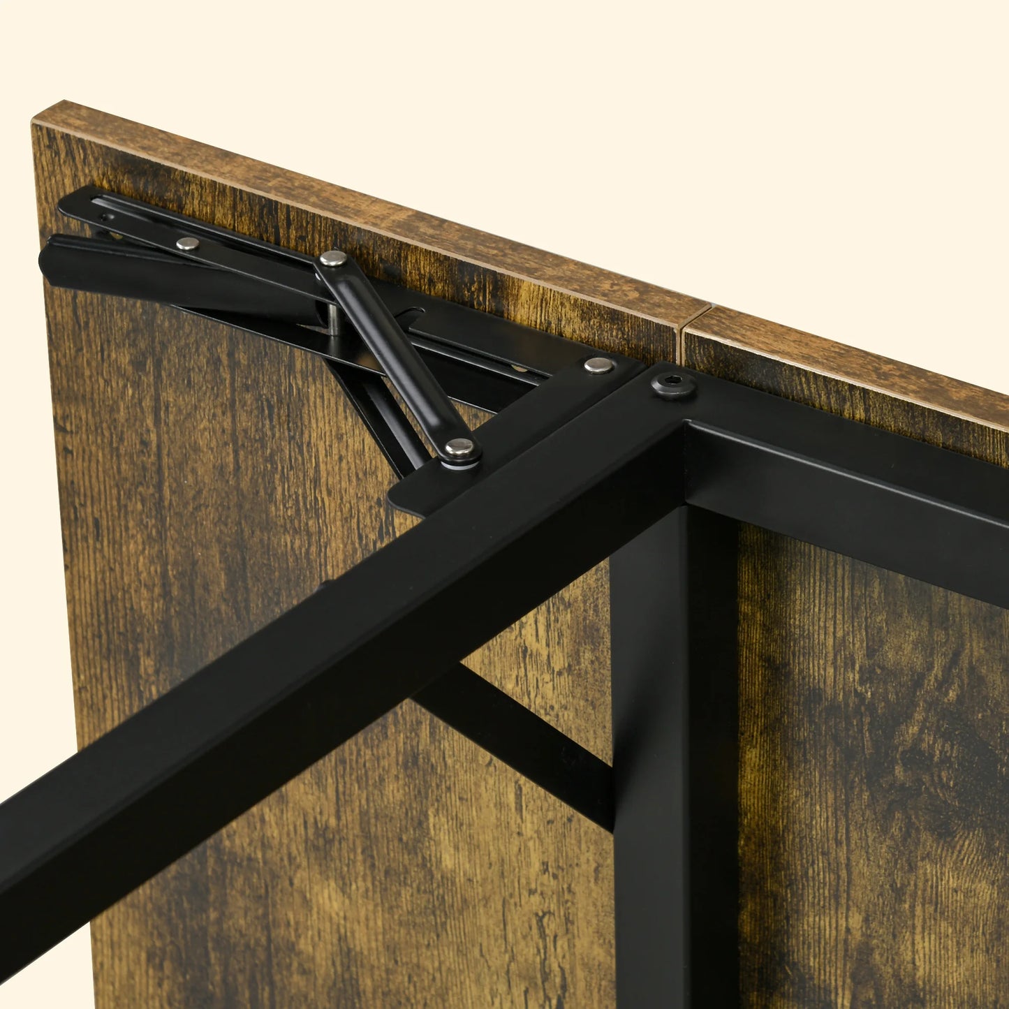 Homcom Industrial Folding Dining Table, Drop Leaf Table, Rustic Brown