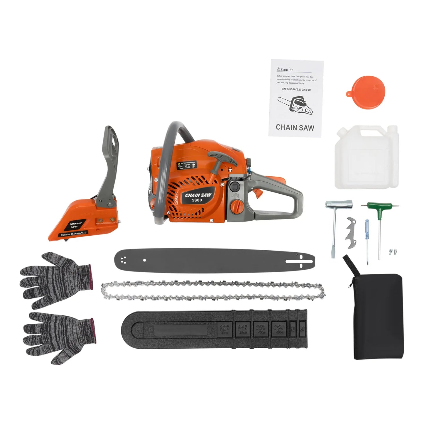 20 Inch 58CC Gas Chainsaw Gasoline Powered Chain Saw 2 Cycle Engine