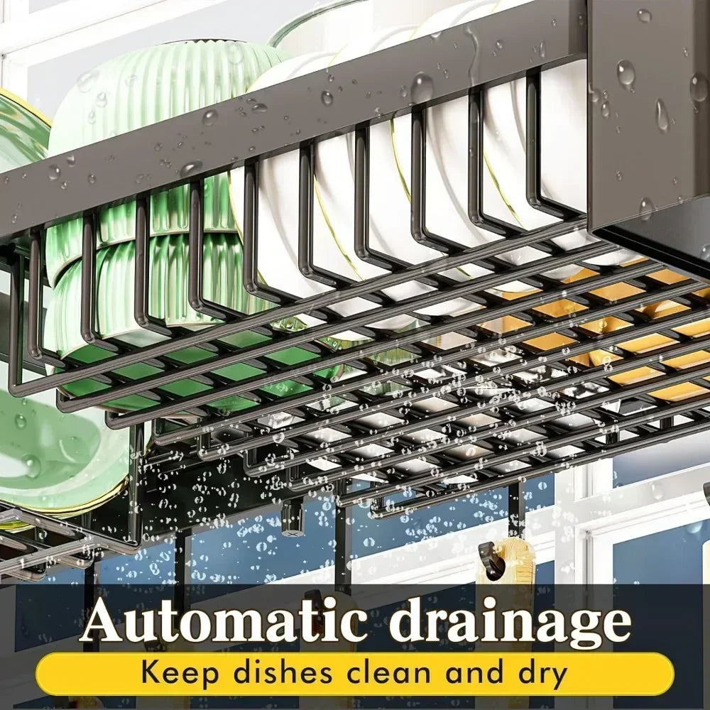 Over The Sink Rack Adjustable Dish Drying Rack Easy Install