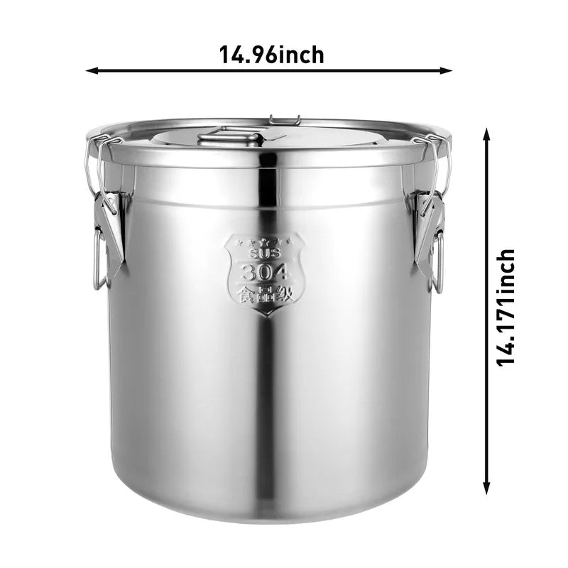 33L Food Storage Containers Airtight Canister Stainless Steel