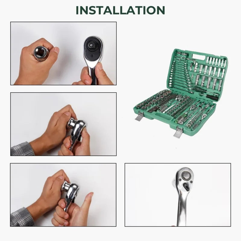 72 Teeth 151/216PCS Professional Auto Repair Tool Set, Home Hardware Hand Tool Set, Auto Repair Set Tool Box Best Gift for Fathe