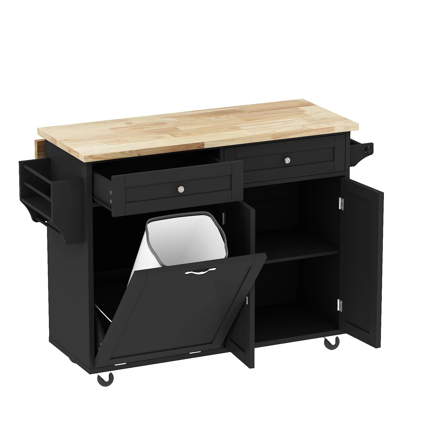 Kitchen Island with Storage, Island Table on Wheels