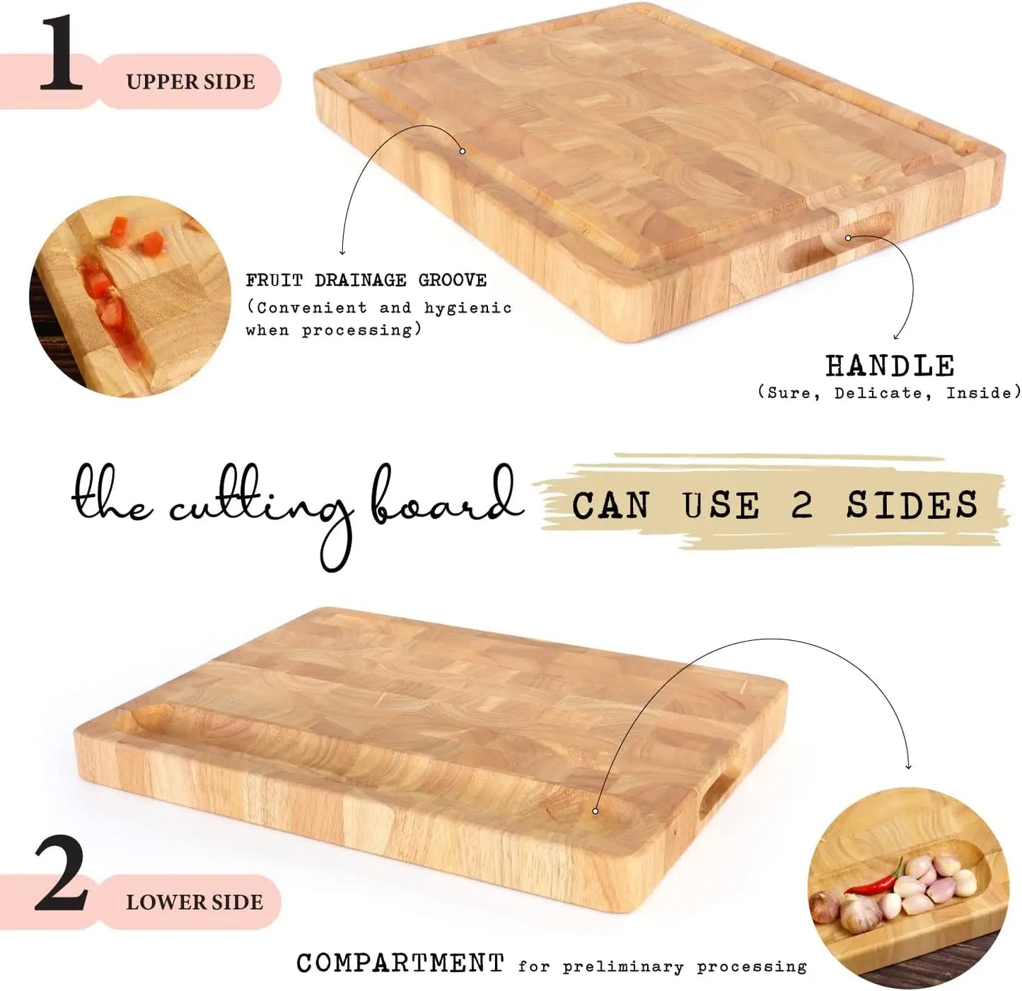 Cutting Board (17x13x1,5in) Wood Cutting