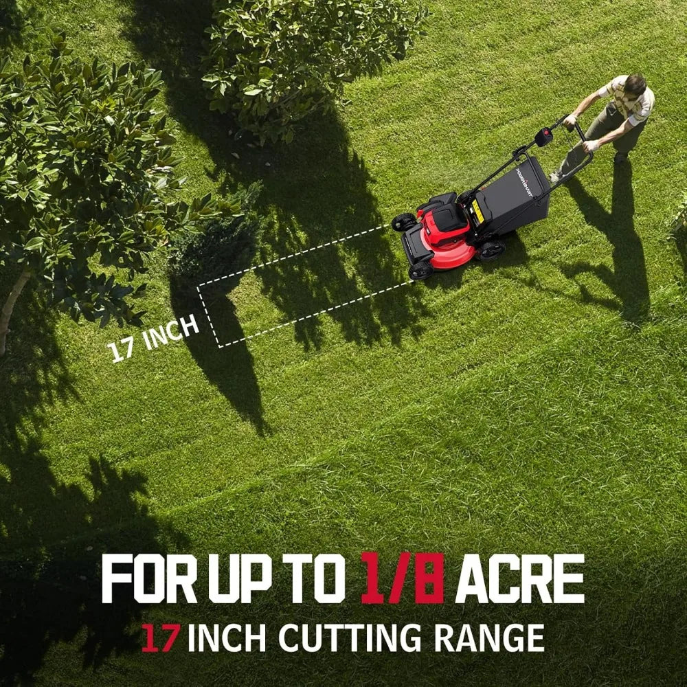 40V Cordless Lawn Mower, 3-in-1 Brushless Push Lawn Mower with 4.0Ah Battery & Charger