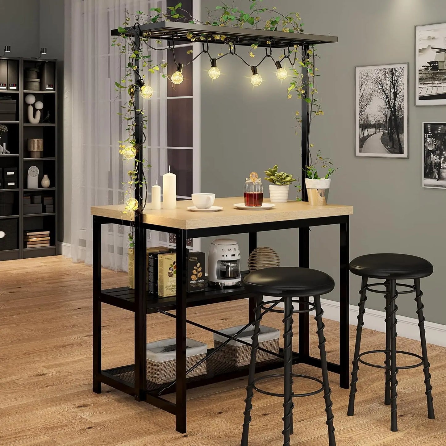 Kitchen Island with Storage and Power Outlet for Kitchen