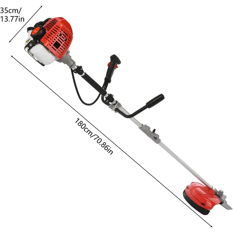 52cc Gas Grass Trimmer, 2 in 1 Petrol Weed Eater, 2-Stroke Weed Whacker Cordless