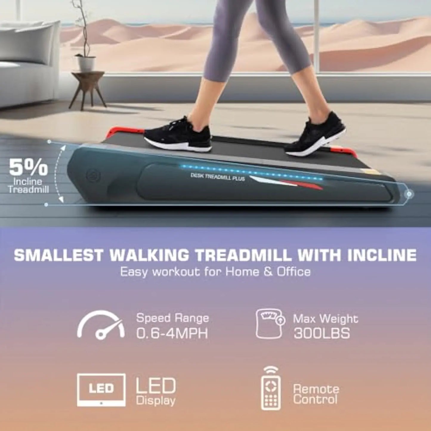 Smallest Walking Pad with Incline 2 in 1 Treadmill