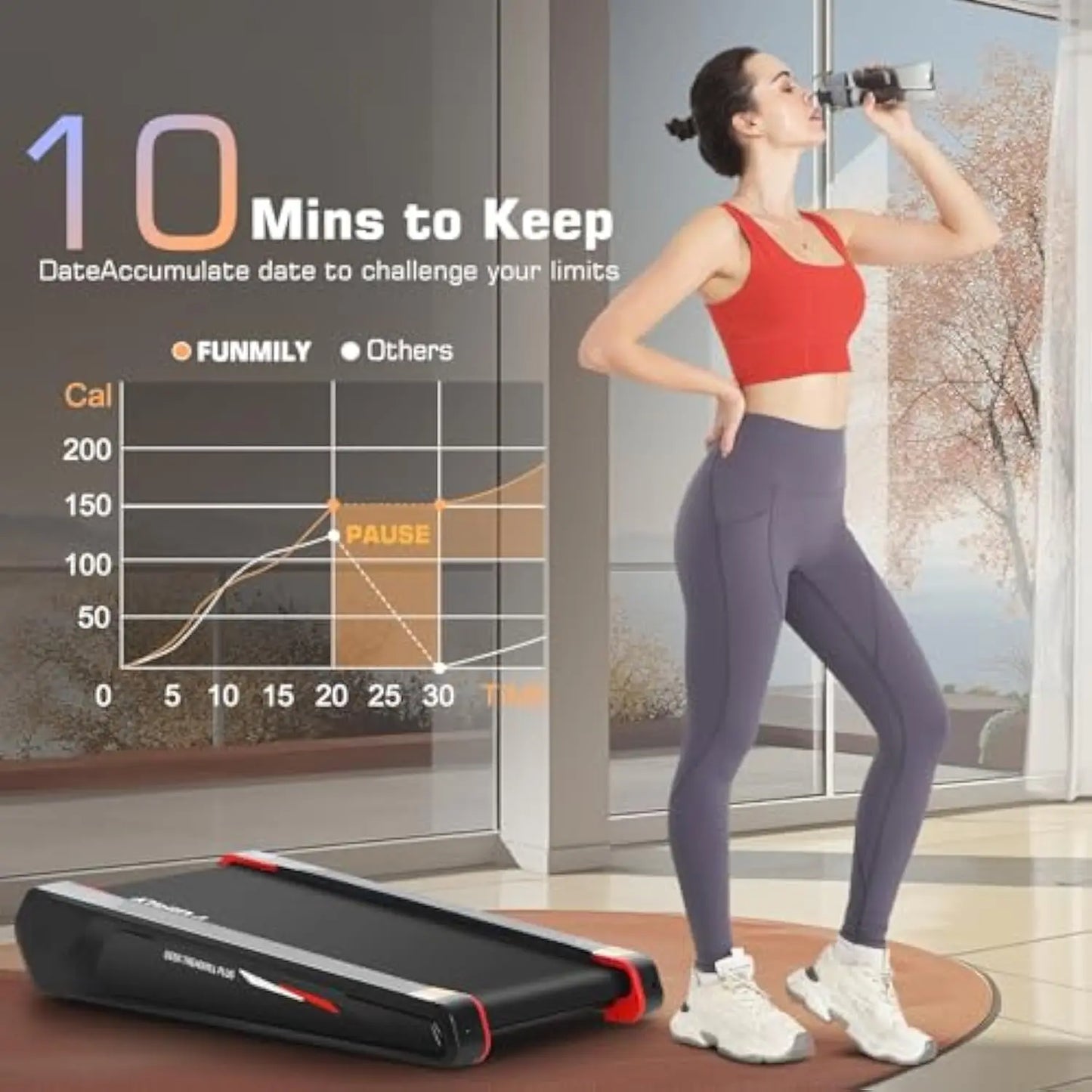 Smallest Walking Pad with Incline 2 in 1 Treadmill