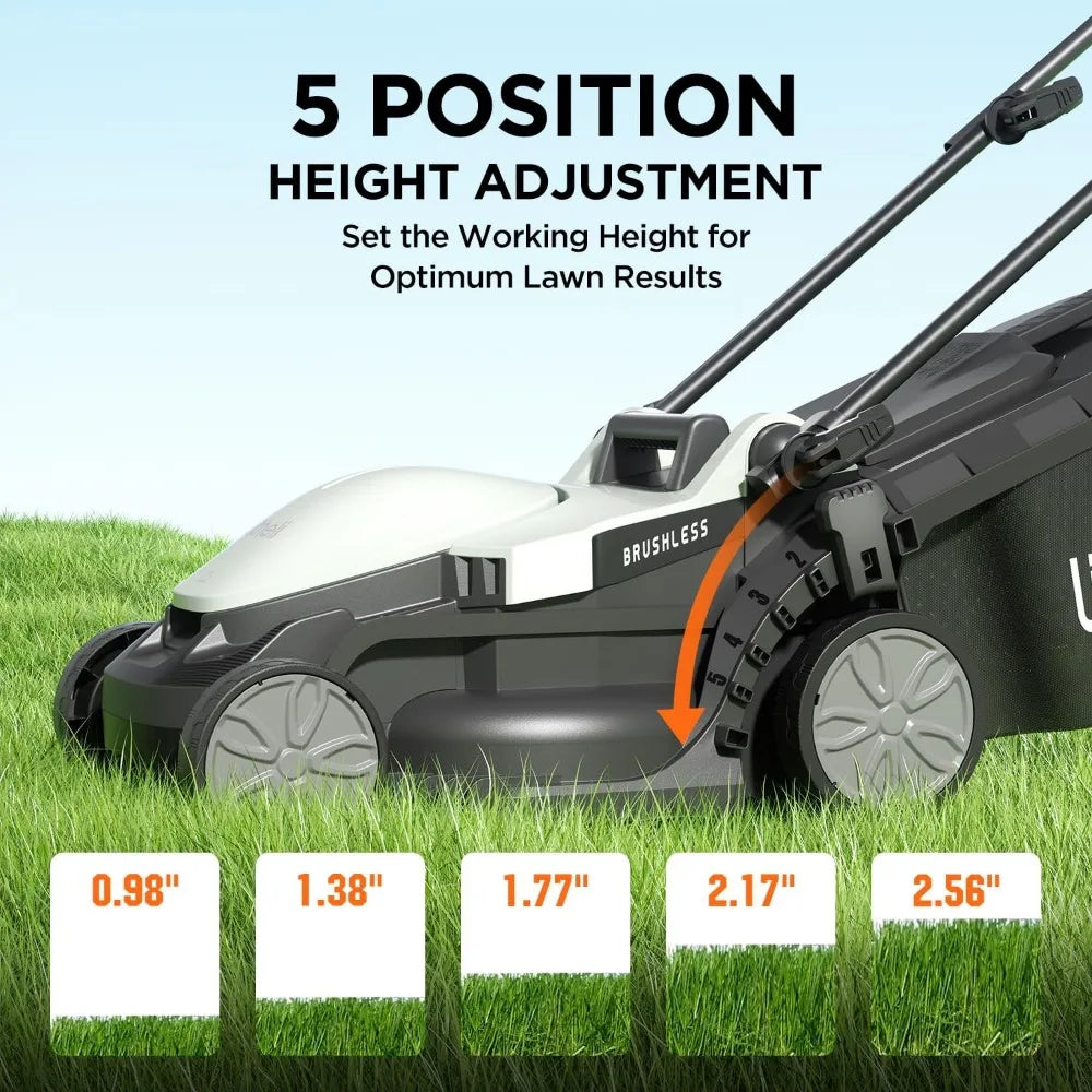 Cordless Lawn Mower 13 Inch, 5 Heights Adjustments
tts