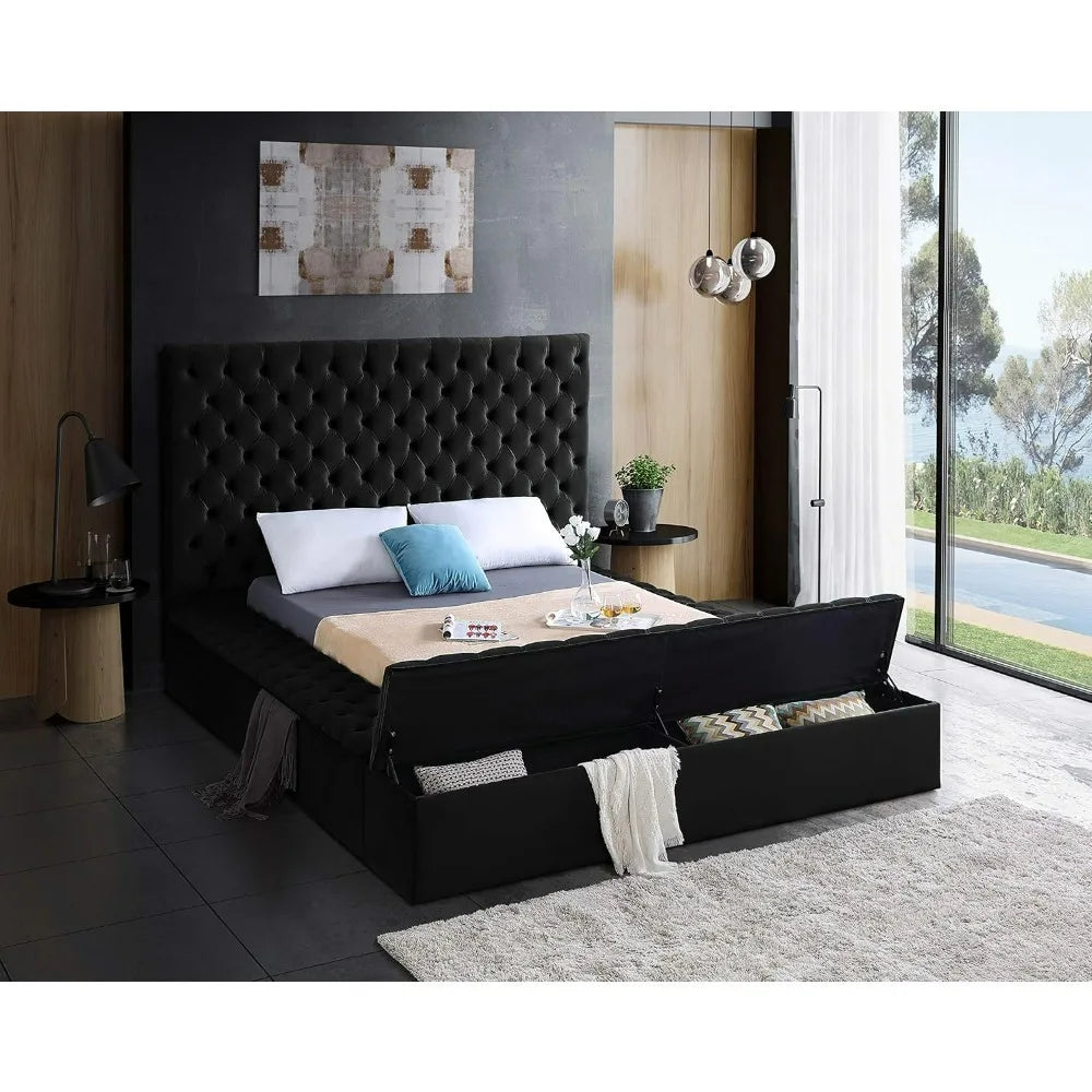 Black Bunk Beds Double Bed King Queen Twin Modern Furniture With Storage Space