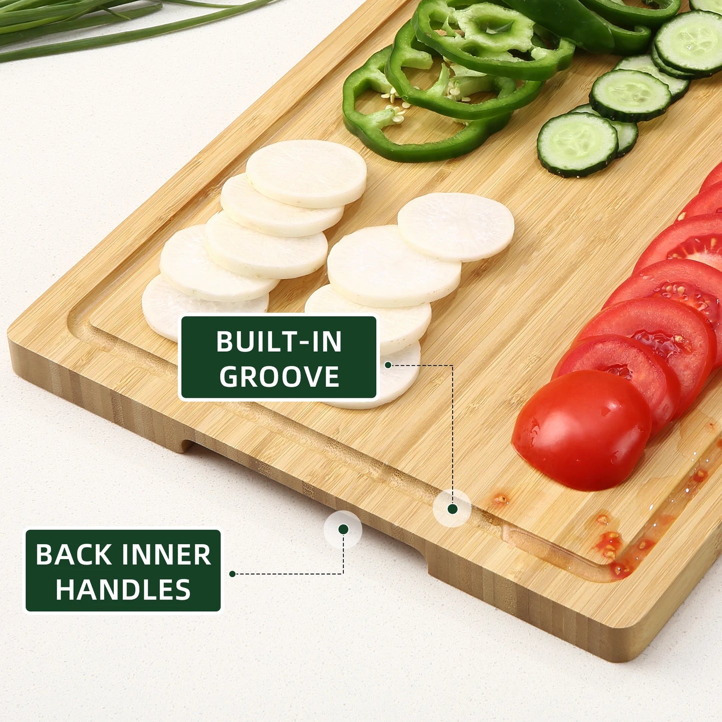 18 Inch Large Bamboo Cutting Board, XL Wood Cutting Boards for Kitchen