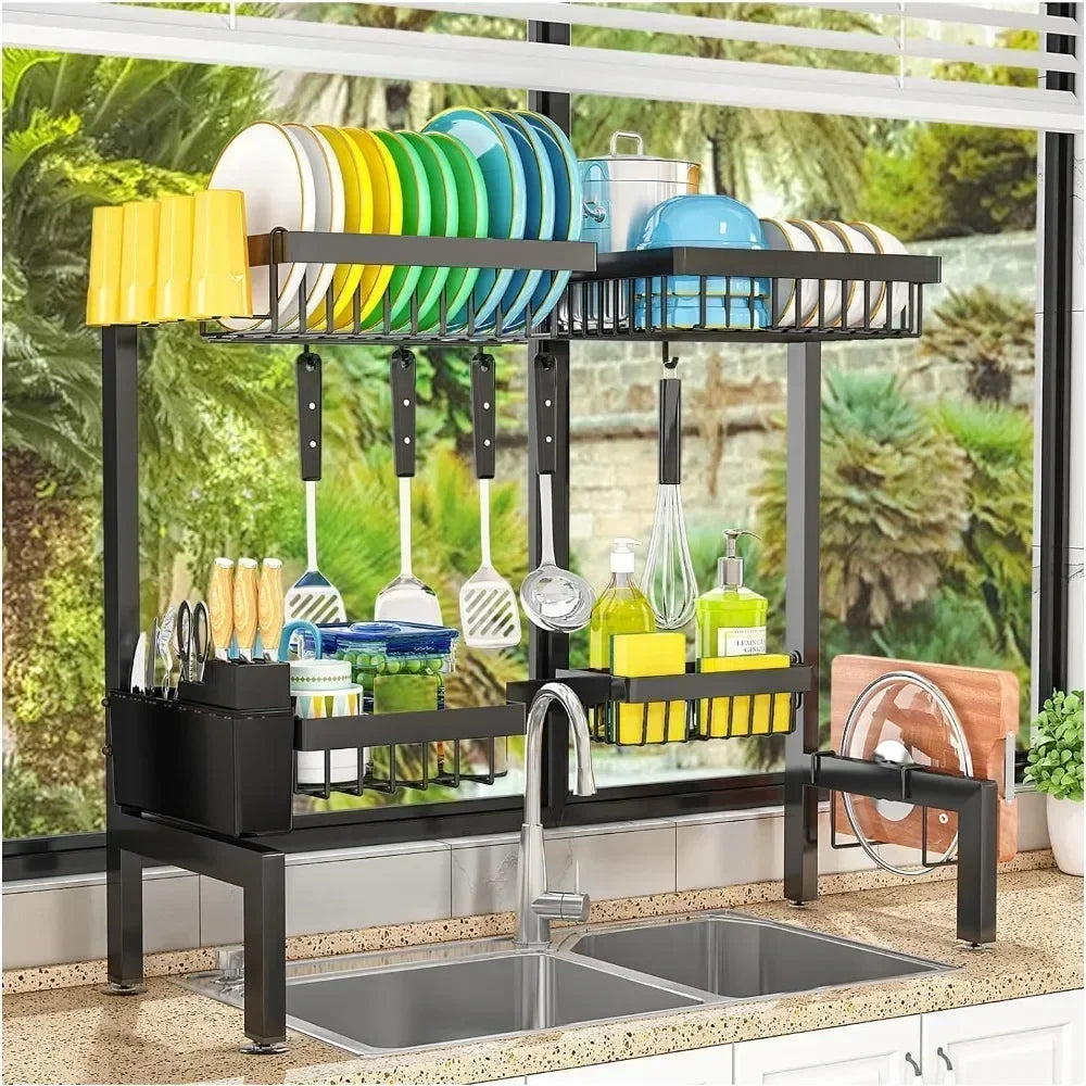 Over The Sink Rack Adjustable Dish Drying Rack Easy Install