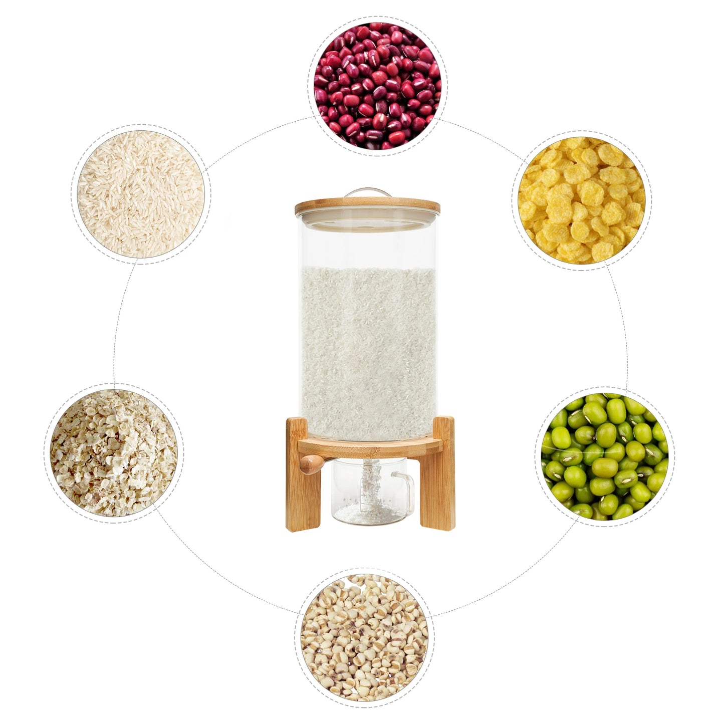 7.5L Creative Flour Cereal Airtight Container Glass Food Storage