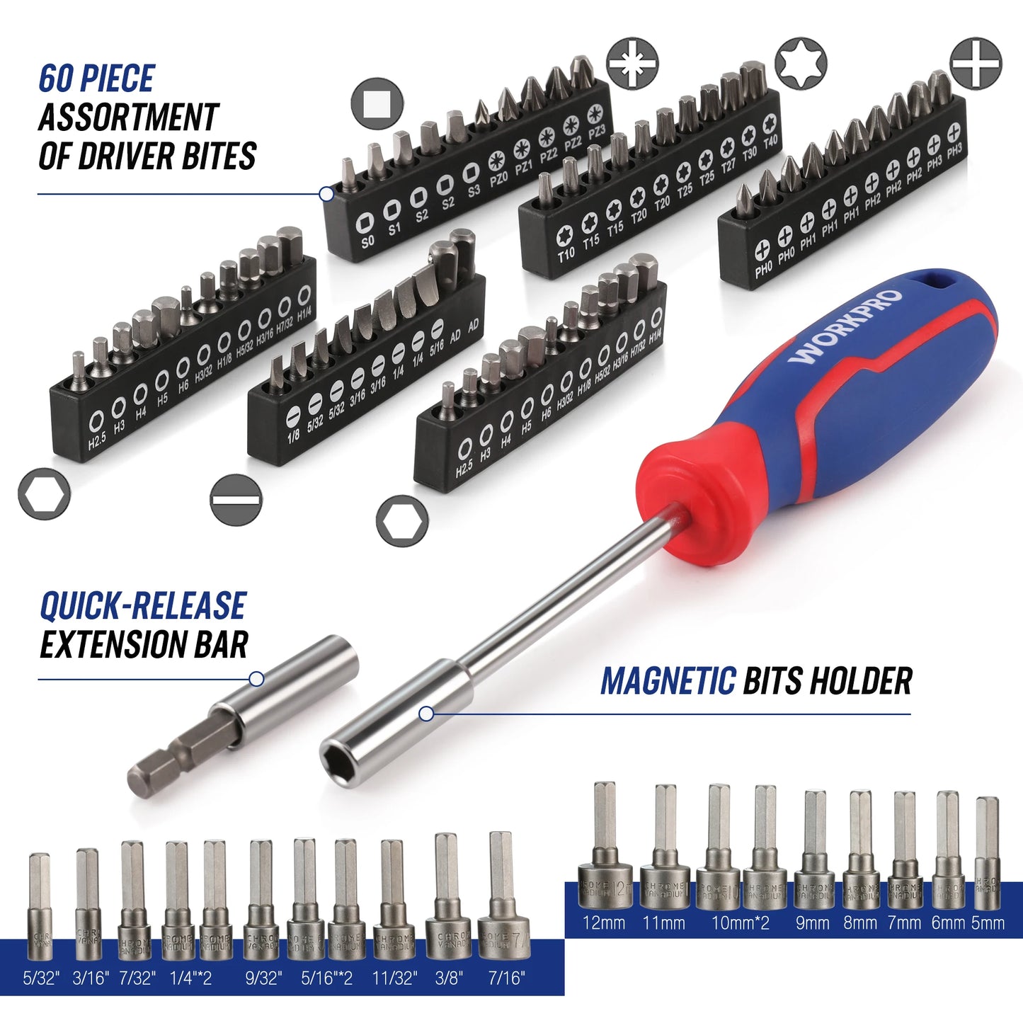 WORKPRO Mechanics Tools Kit and Socket Set 192-Piece