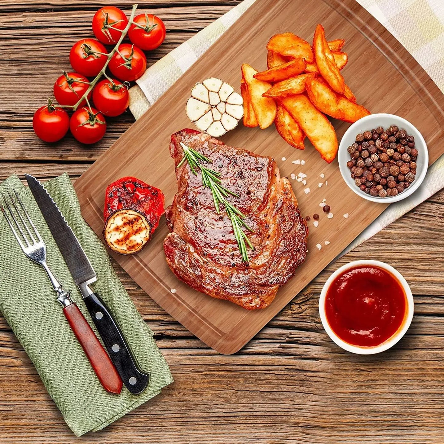 Extra Large Bamboo Wood Cutting Board 30 X 20 Inch