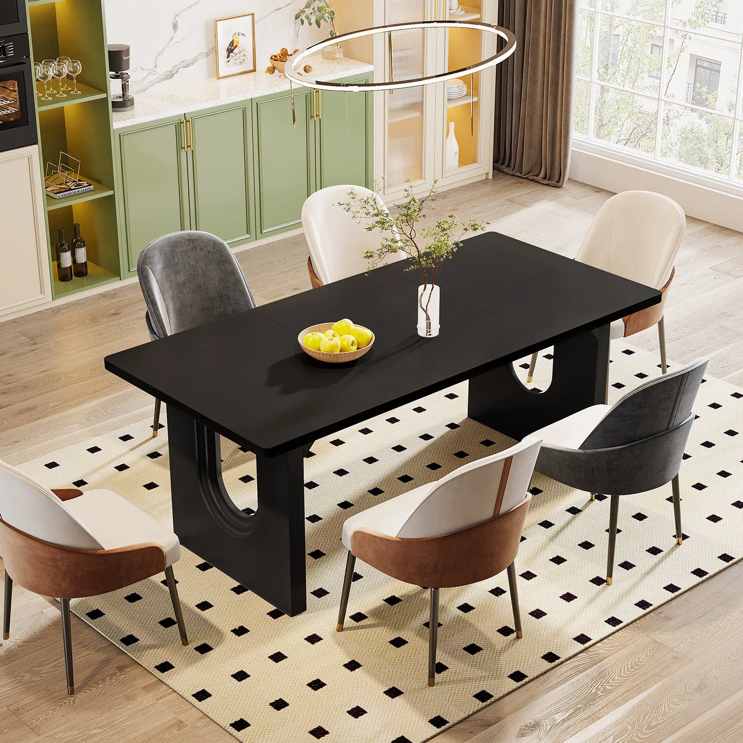 Tribesigns Modern Dining Table for 6 People