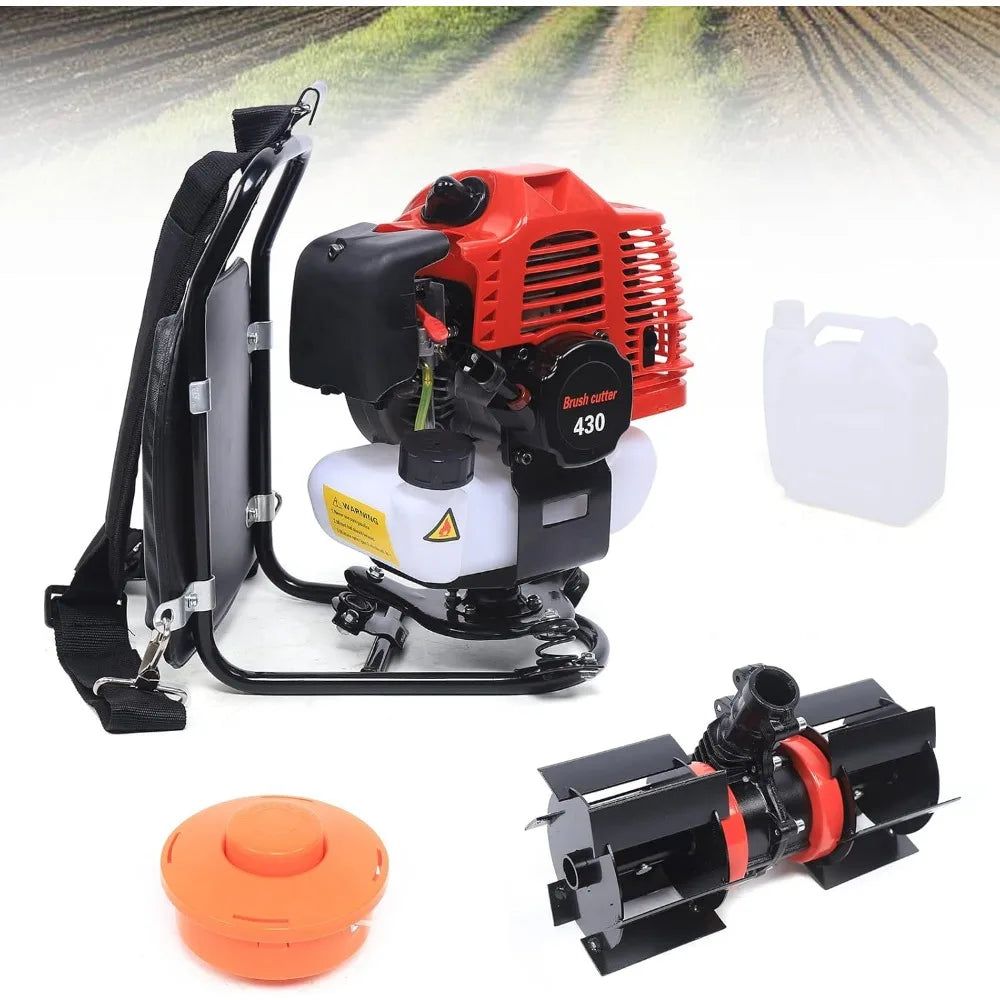 1.7HP 43CC Gas Backpack Brush Cutter Weed Wacker,2-Stroke Air-Cooled Grass Trimmer Lawn Mower,Gas Weeding Machine for Garden