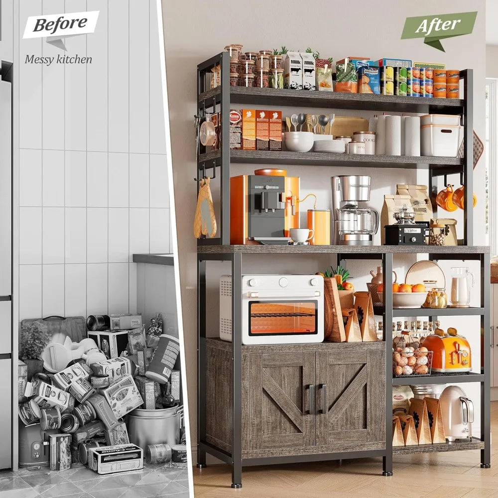 Bakers Rack for Kitchen with Storage and Large Capacity