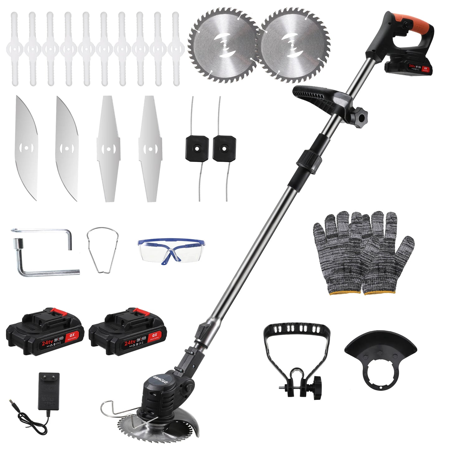 Electric Lawn Mower 21V Cordless Grass Trimmer Electric Lawn Mower 1300mAh Rechargeable Battery