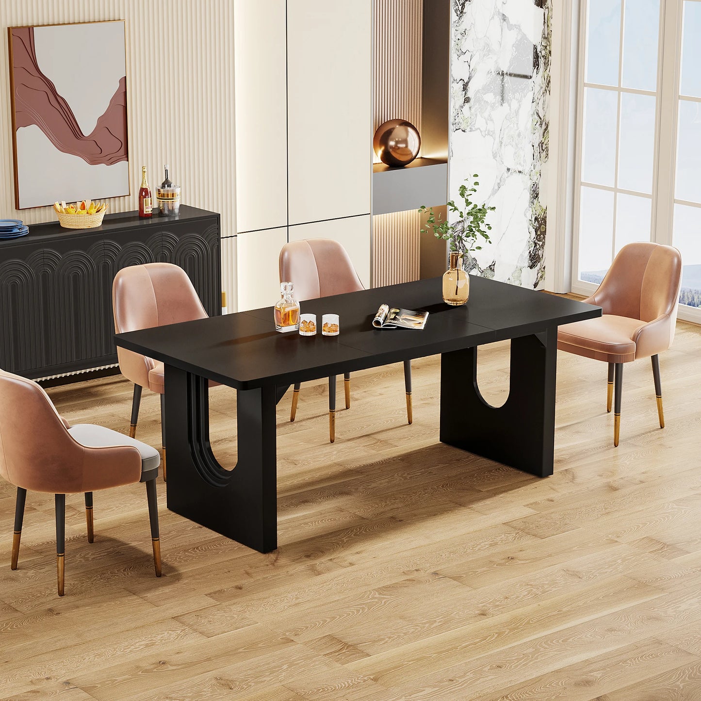 Tribesigns Modern Dining Table for 6 People