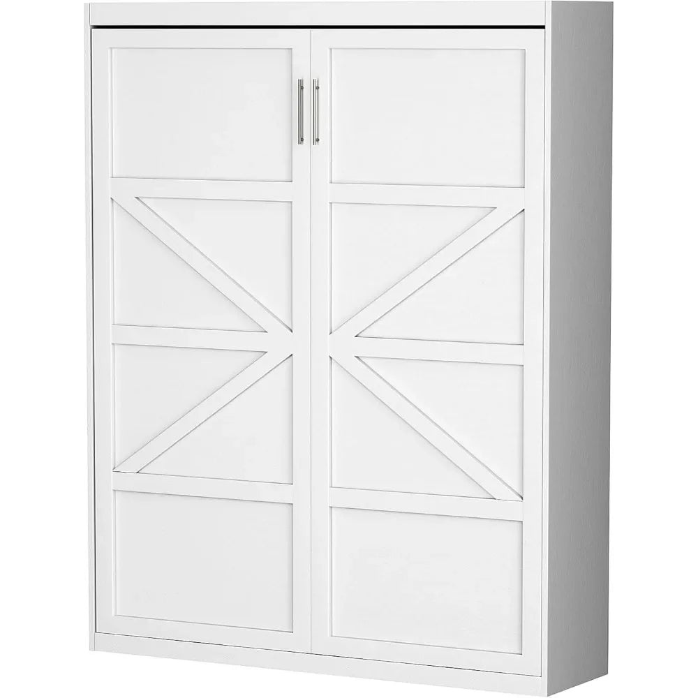 Queen Size Murphy Wall Bed, White, Space-Saving Furniture Bed Frame for Bed Room,Guest Room,Home Office