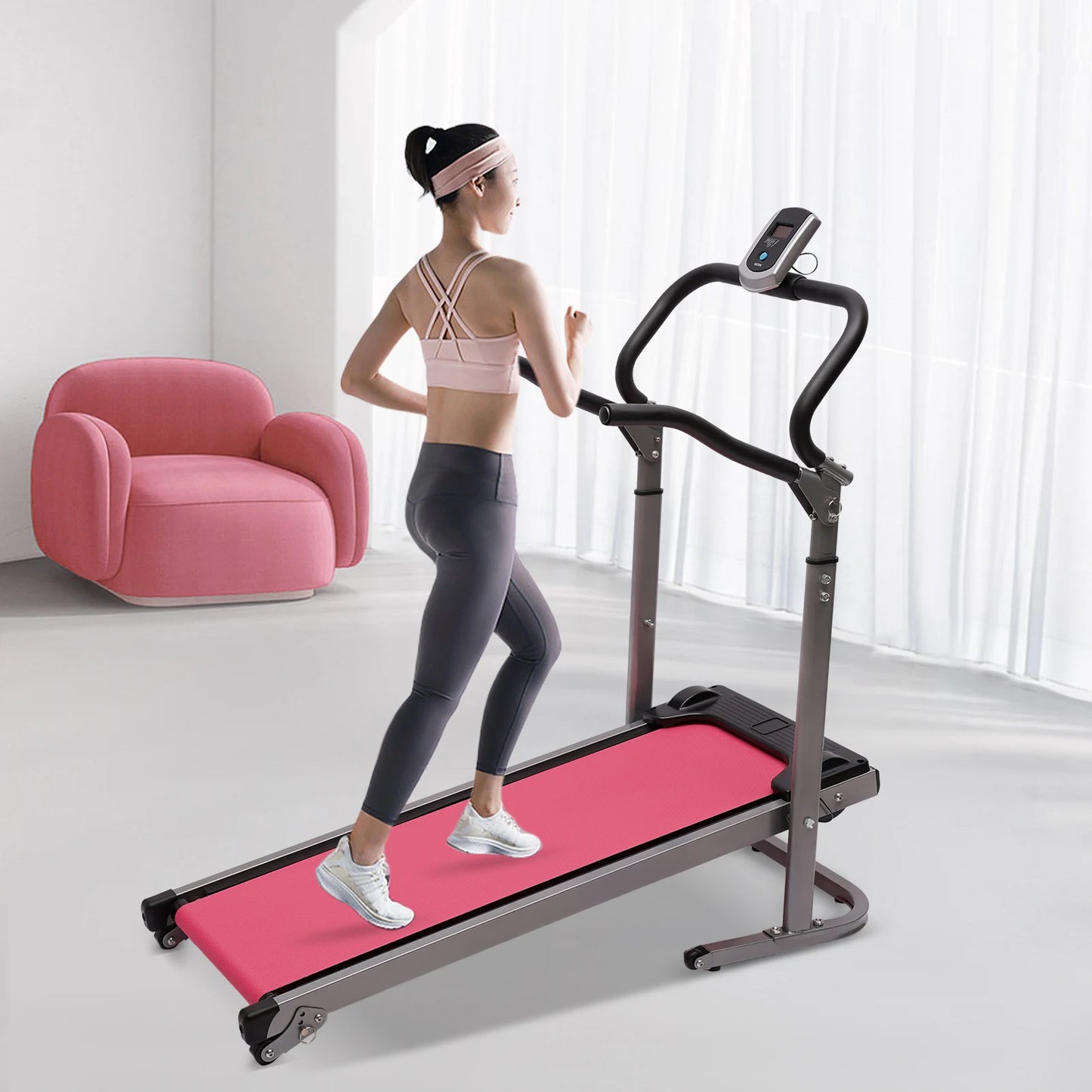 Folding Treadmill with Incline and LED Monitor for Home Gym
