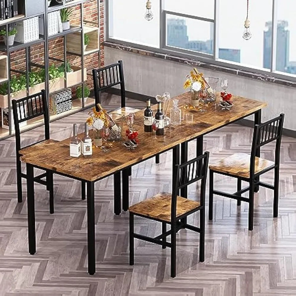 3 Piece Dining Table Set, Small Industrial Kitchen Table and 2 Chairs