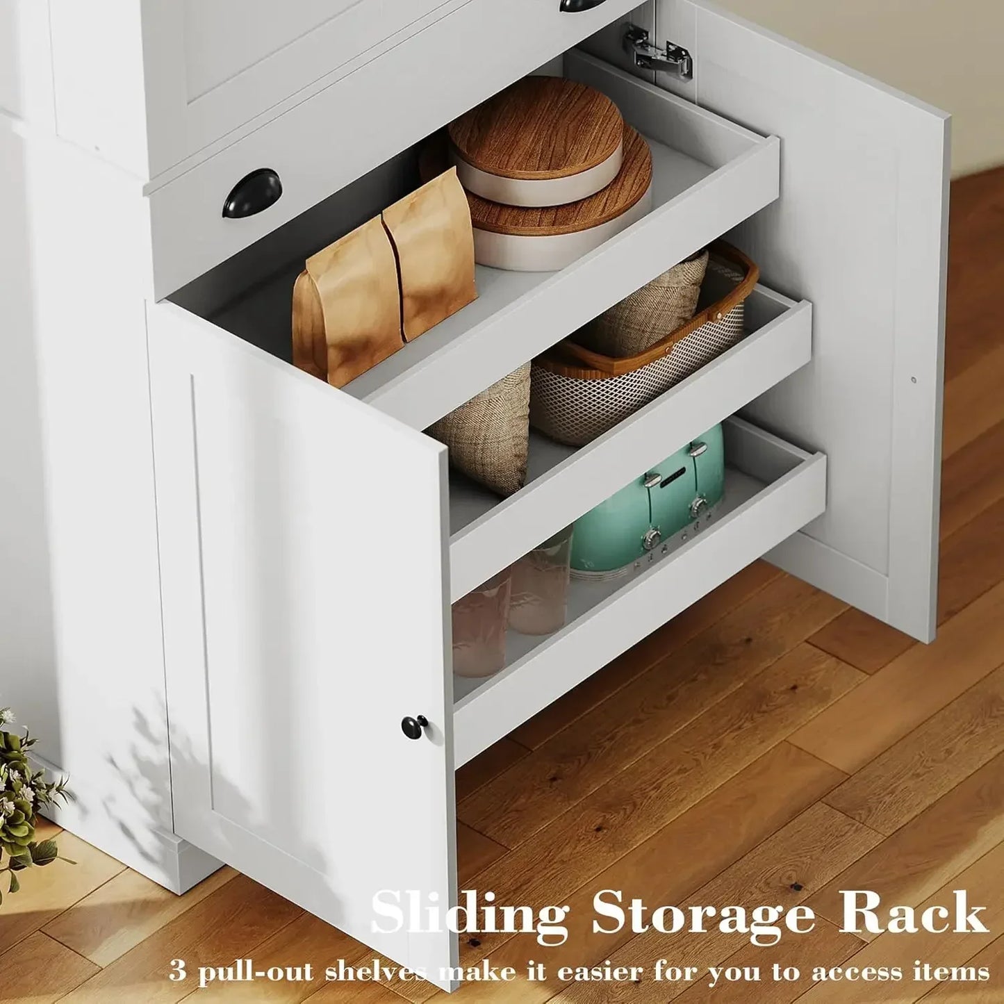 Kitchen Pantry Cabinet 72 Inch Height Freestanding Cupboard