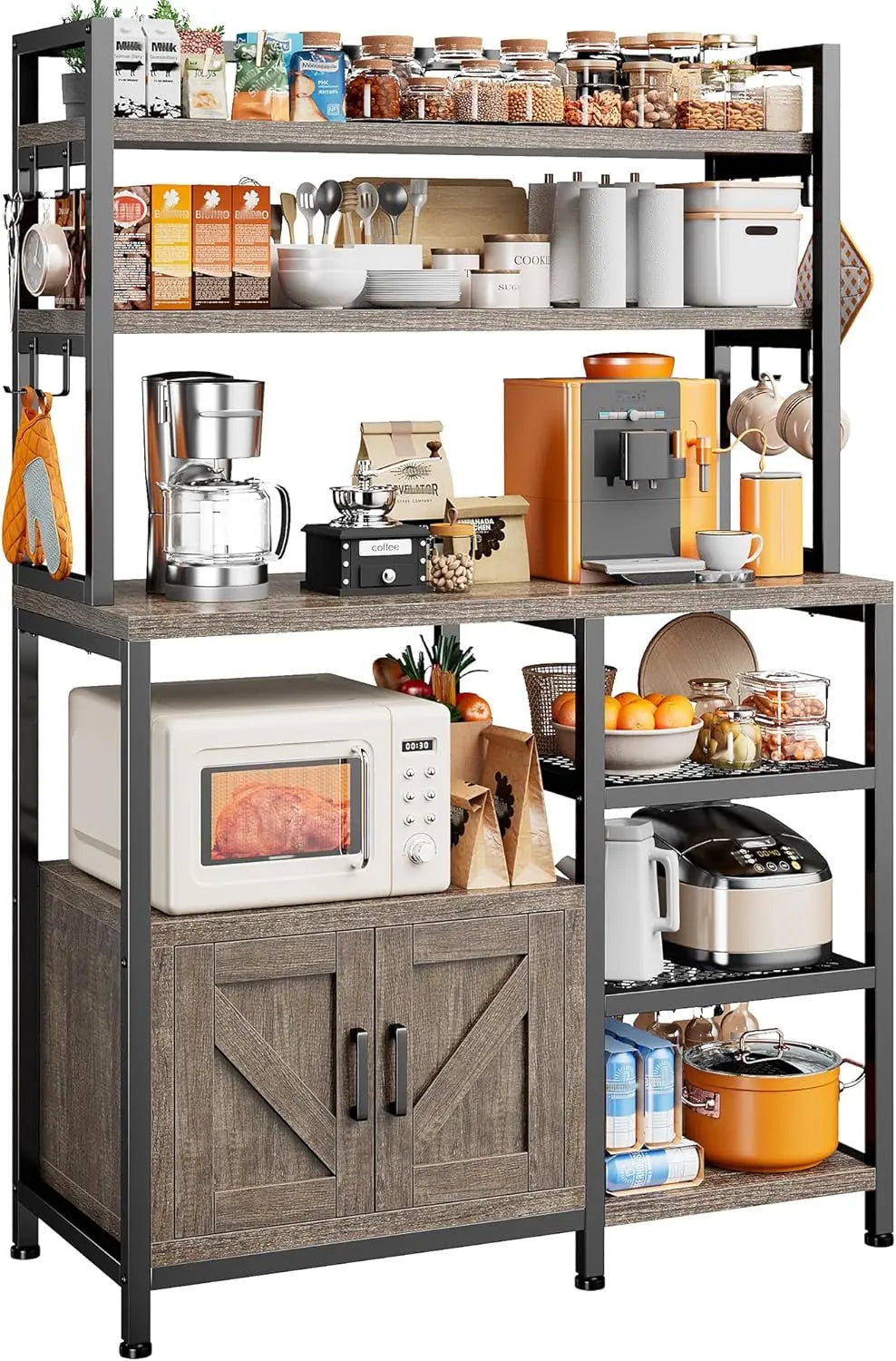 Bakers Rack for Kitchen with Storage and Large Capacity